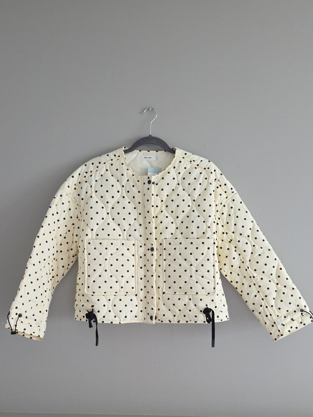 Mod Ref Cream Quilted Polka Dot Jacket